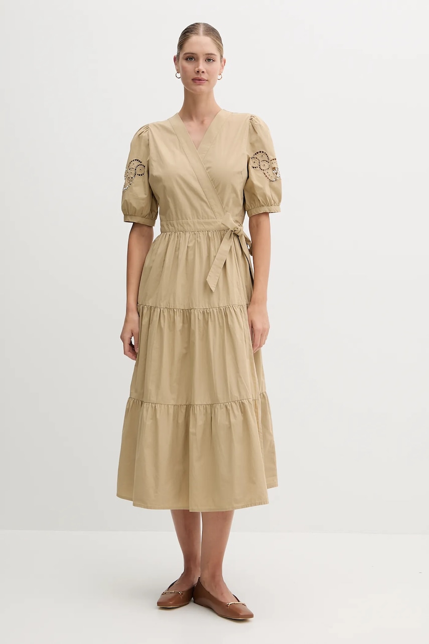 Dkny rochie din bumbac culoarea verde