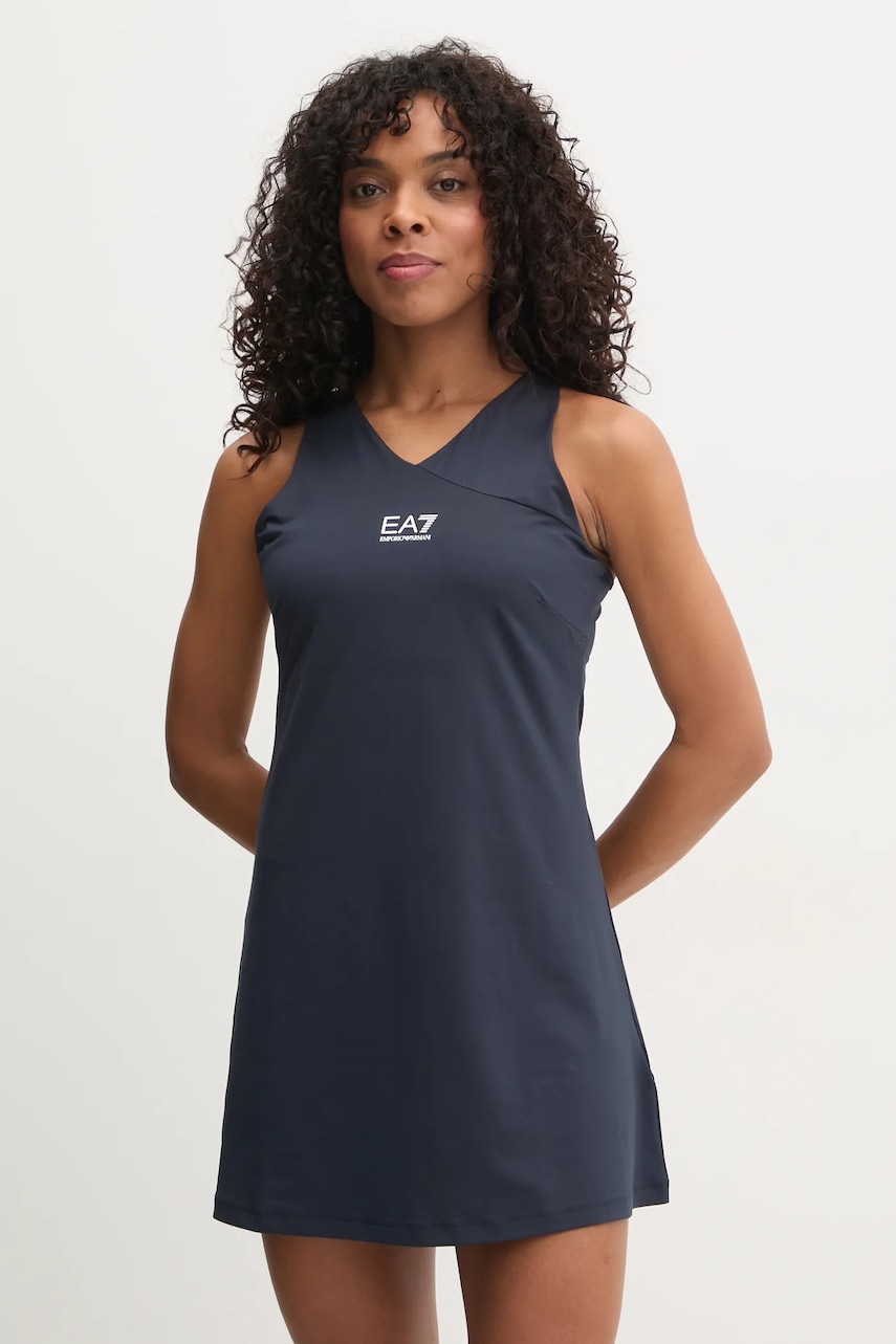 EA7 Emporio Armani rochie sport culoarea bleumarin