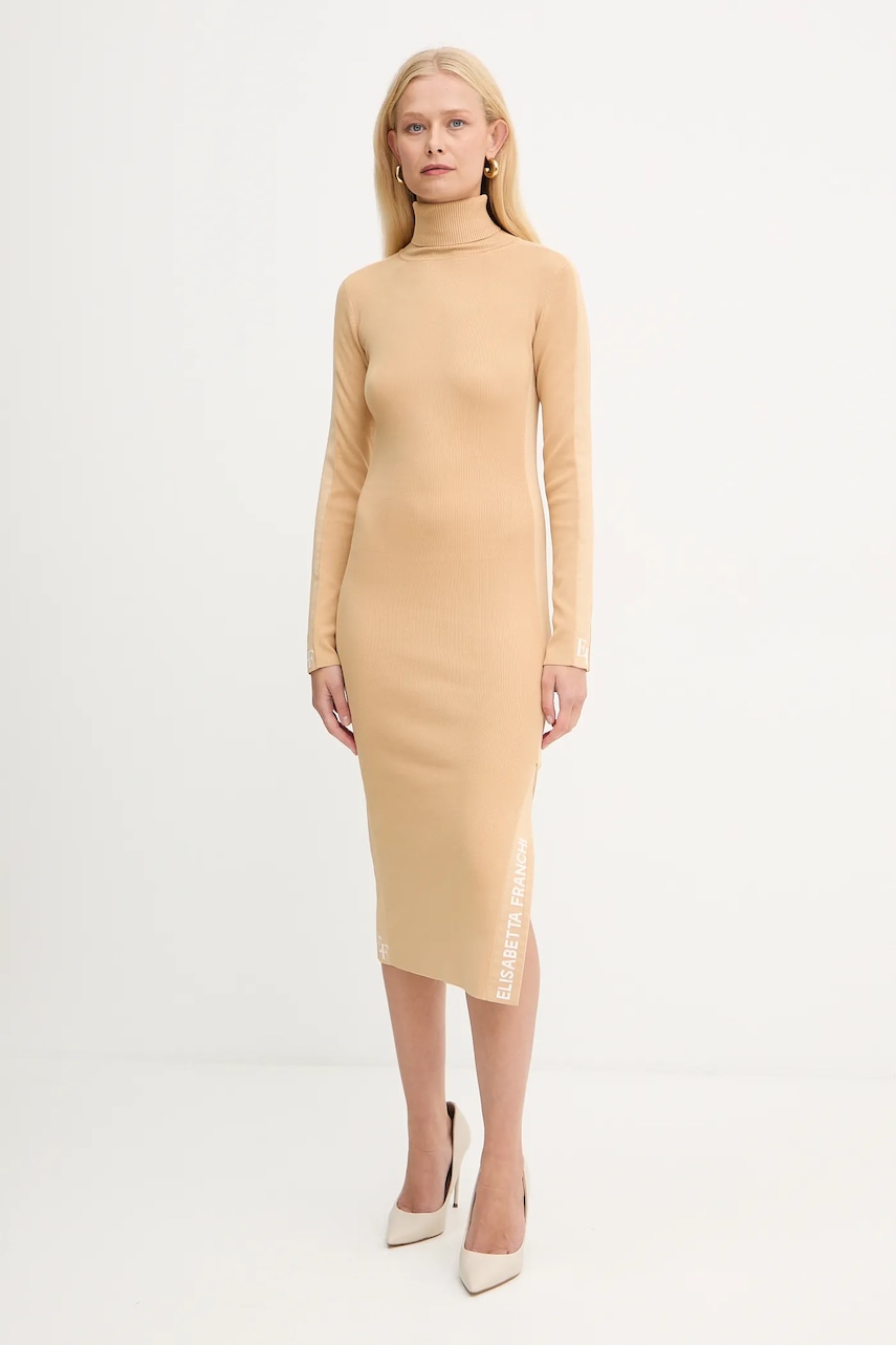 Elisabetta Franchi rochie culoarea bej