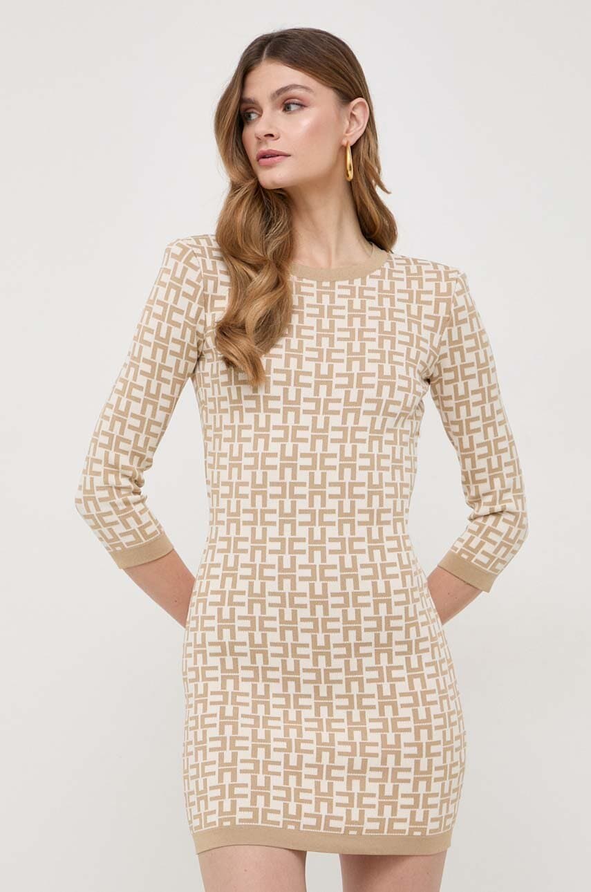 Elisabetta Franchi rochie culoarea bej