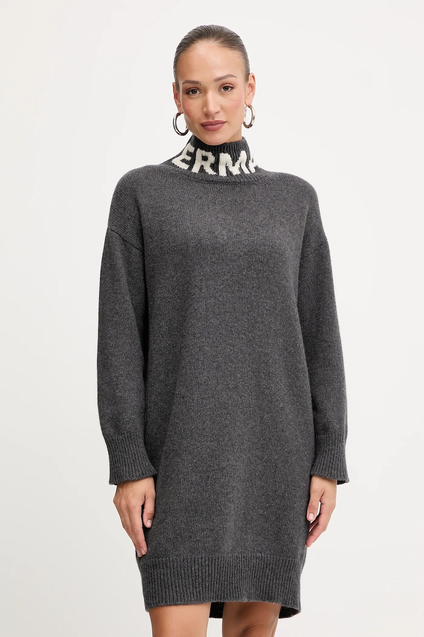 Ermanno Scervino rochie din lână culoarea gri