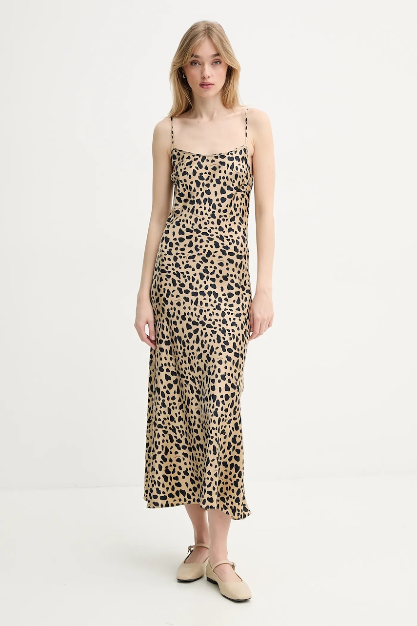 FROM FUTURE rochie de mătase culoarea bej