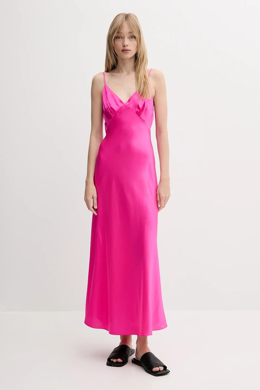 FROM FUTURE rochie de mătase culoarea roz