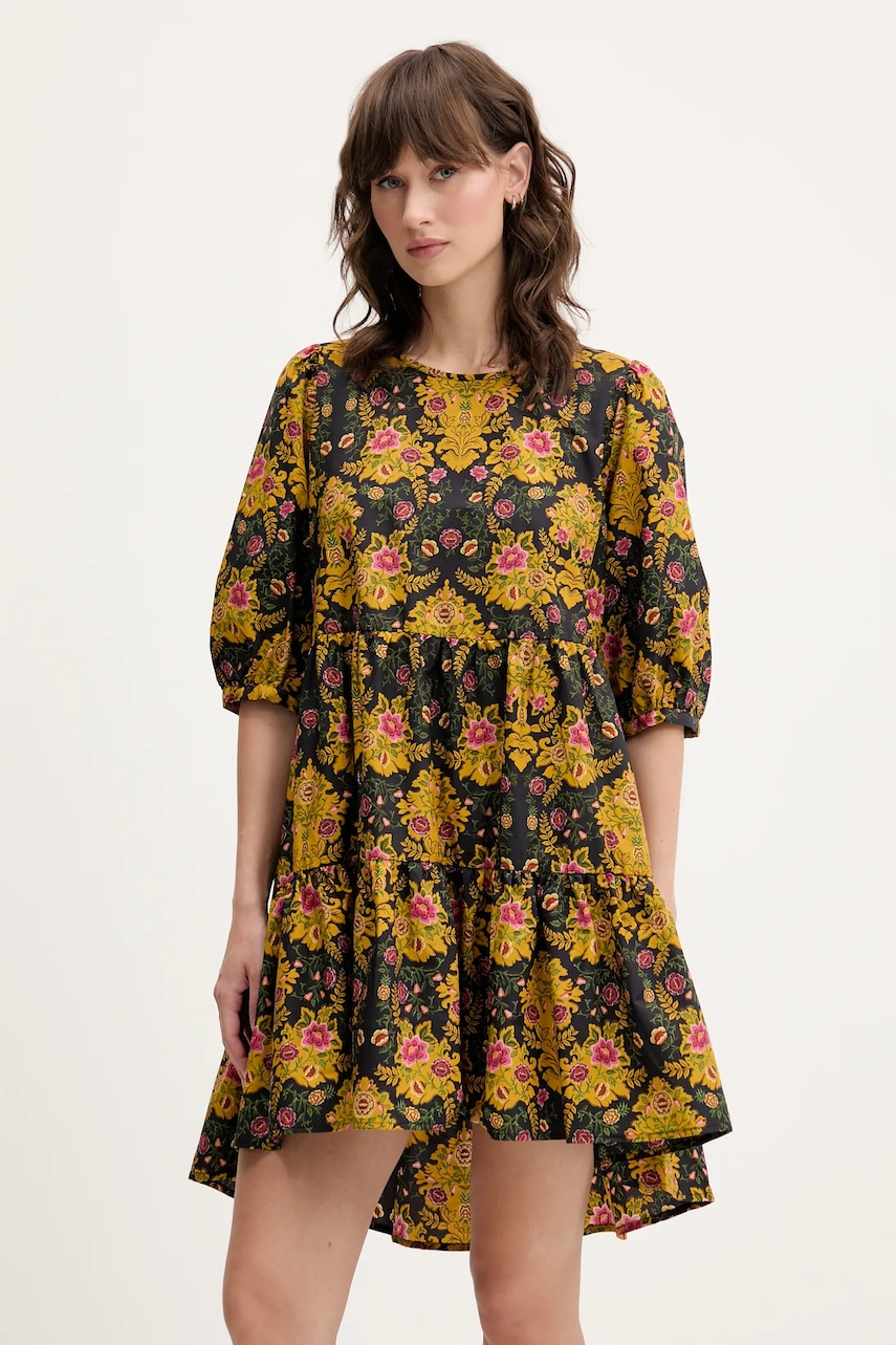 Farm Rio rochie din bumbac culoarea negru
