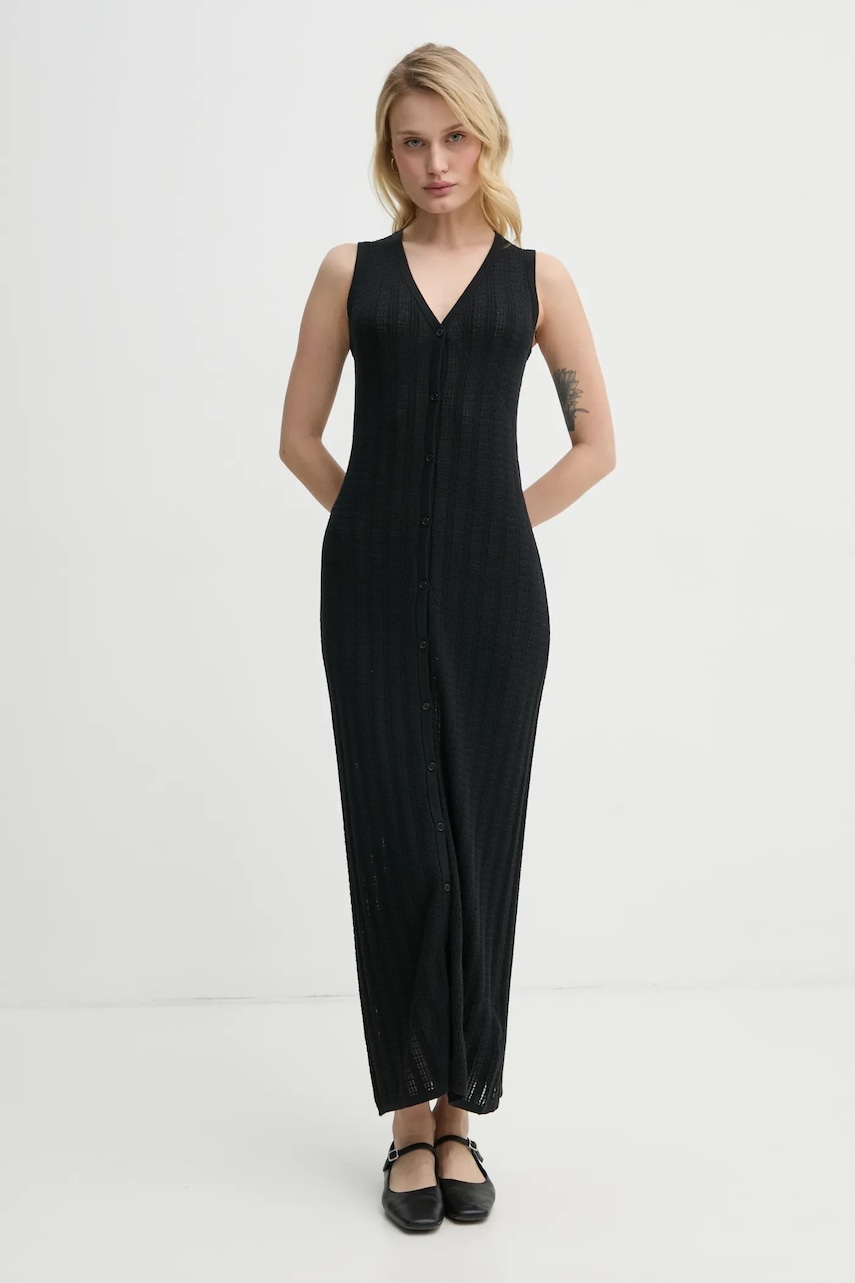 Filippa K rochie din bumbac culoarea negru
