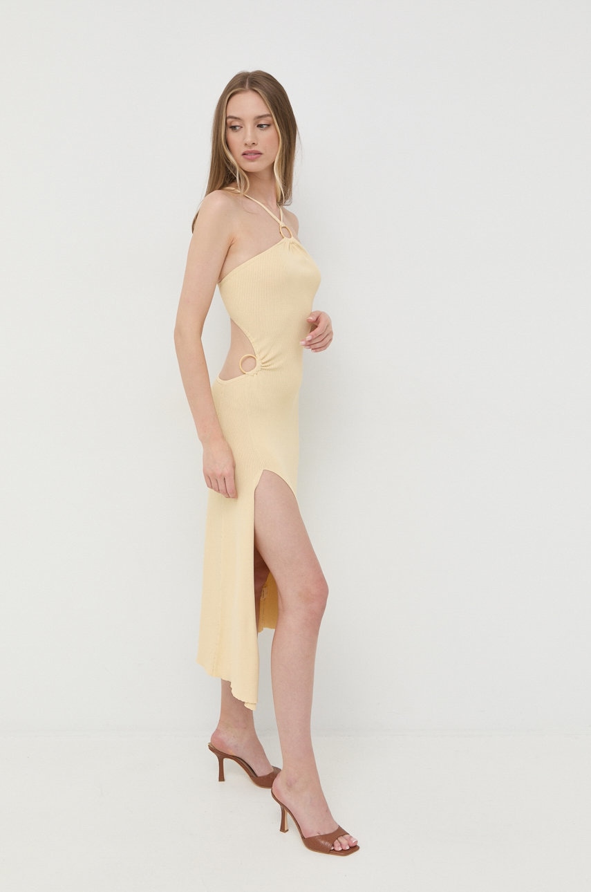 For Love & Lemons rochie culoarea bej