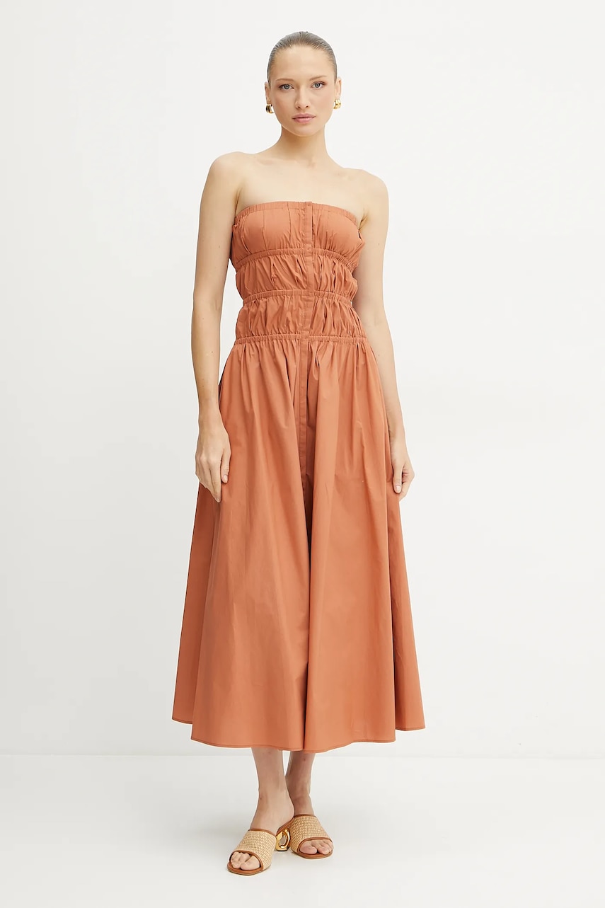 Forte Forte rochie din bumbac culoarea portocaliu