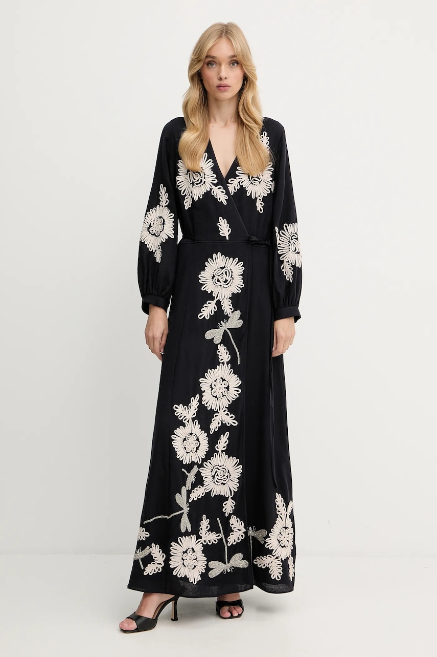Forte Forte rochie din lână culoarea bleumarin