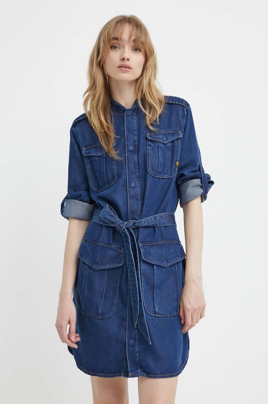 G-Star rochie culoarea bleumarin