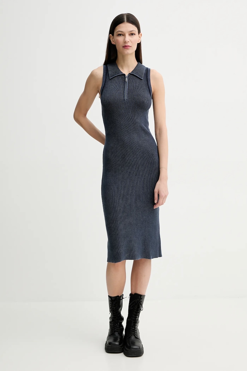 G-Star rochie din bumbac culoarea bleumarin