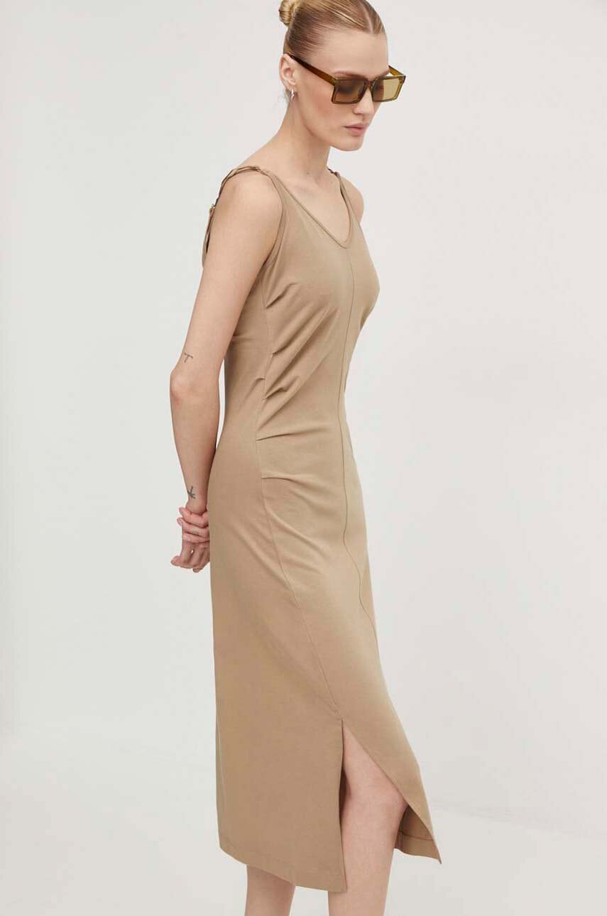 G-Star rochie din bumbac culoarea maro