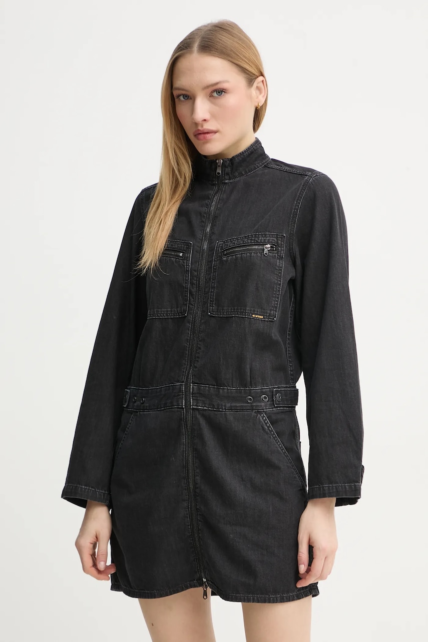 G-Star rochie din denim culoarea negru
