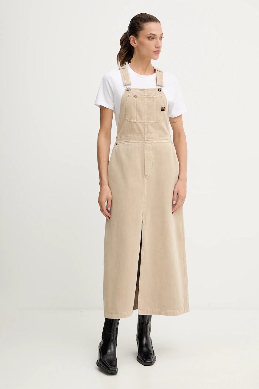 G-Star rochie jeans culoarea bej