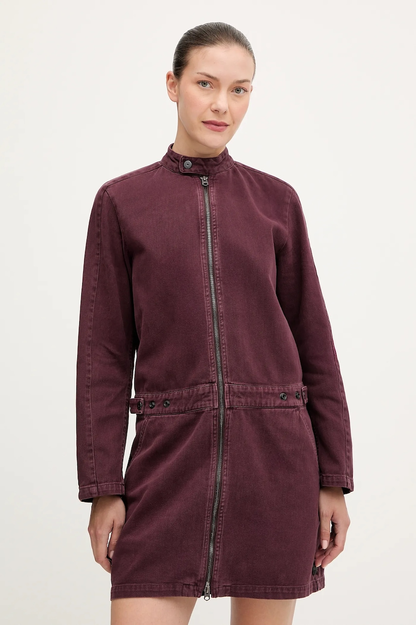 G-Star rochie jeans culoarea bordo