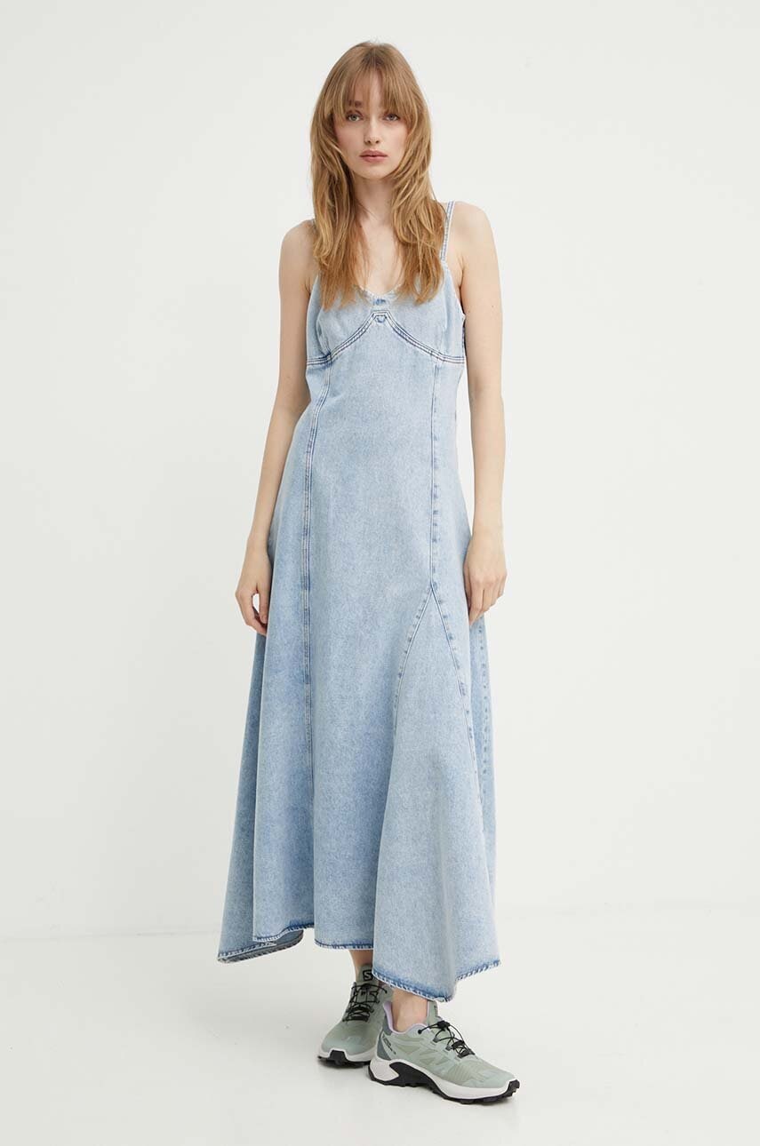 Gestuz rochie din denim maxi