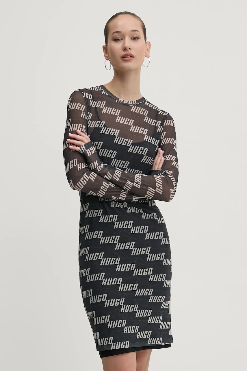 HUGO rochie culoarea verde