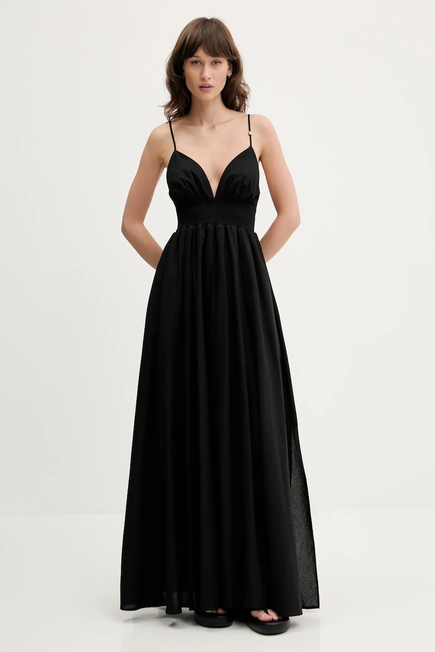 HUGO rochie din bumbac culoarea negru