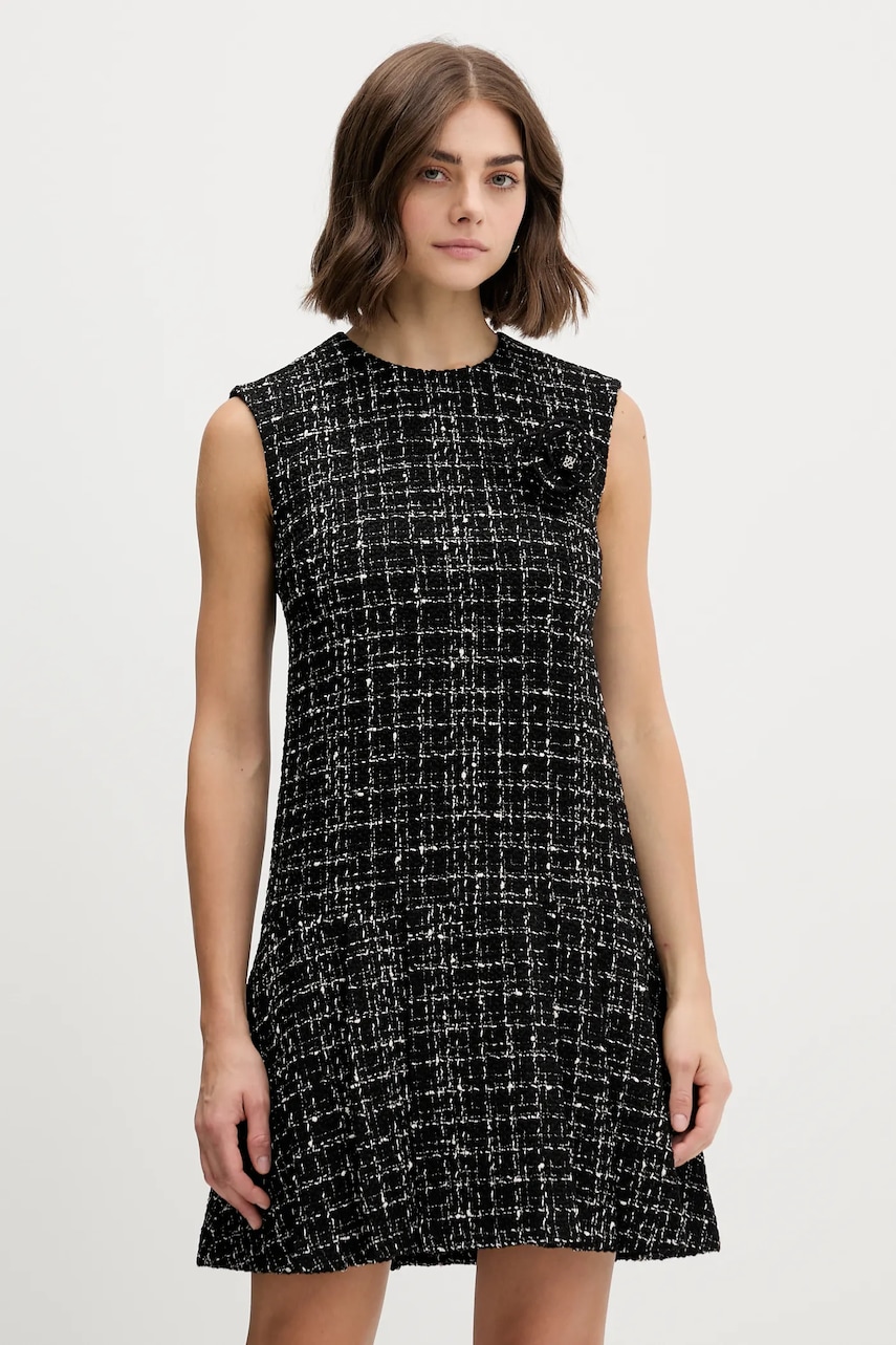 HUGO rochie din lână culoarea negru