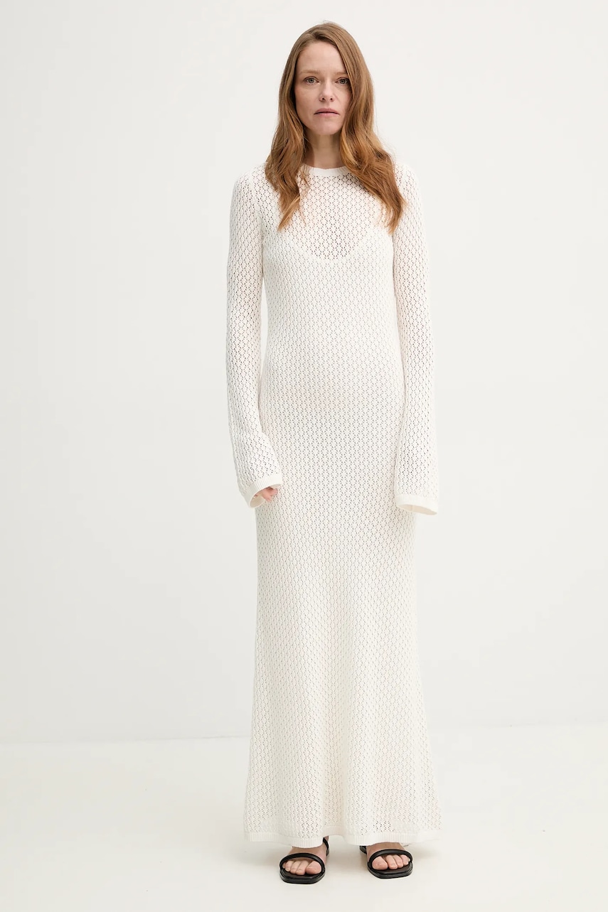 Herskind rochie din bumbac Kine culoarea bej