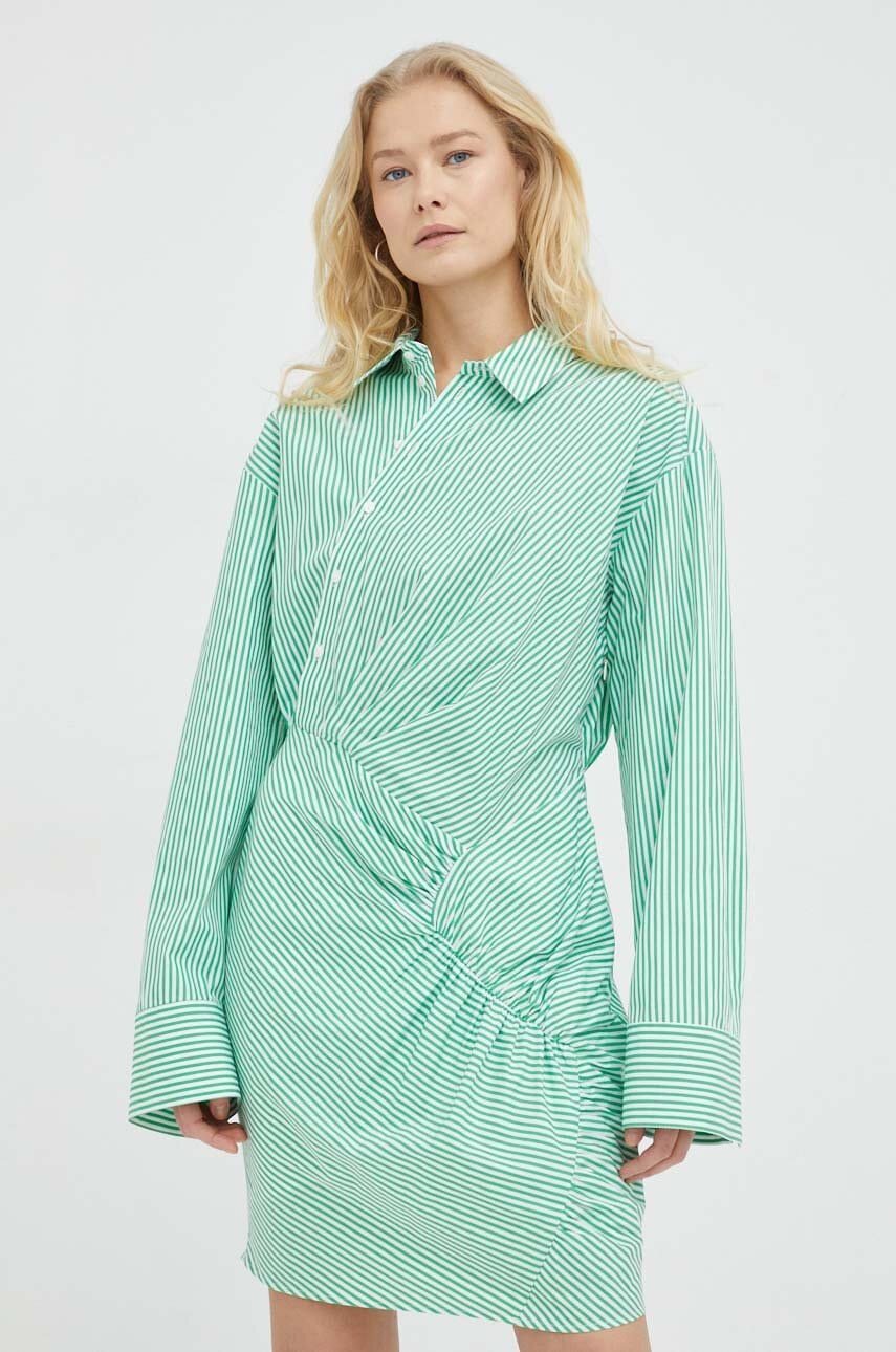 Herskind rochie din bumbac culoarea verde