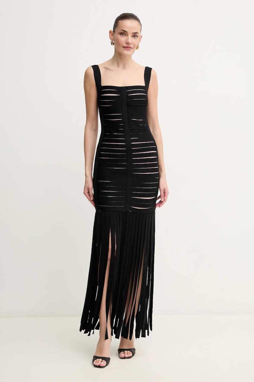Herve Leger rochie Alessandra culoarea negru