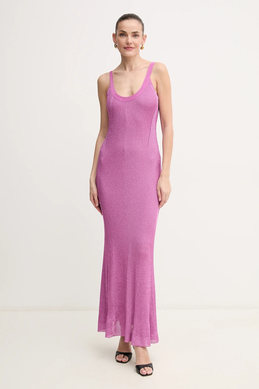 Herve Leger rochie Carmen culoarea roz