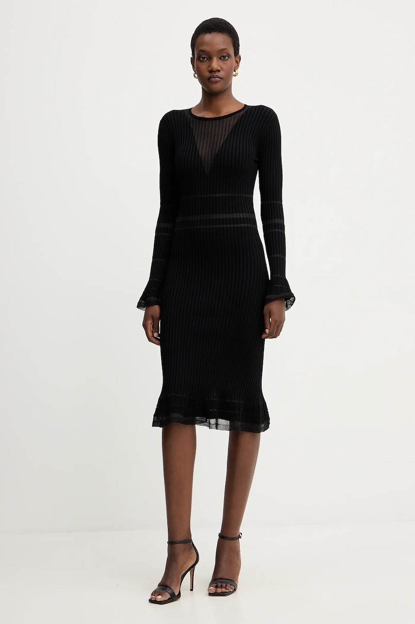 Herve Leger rochie Connie culoarea negru