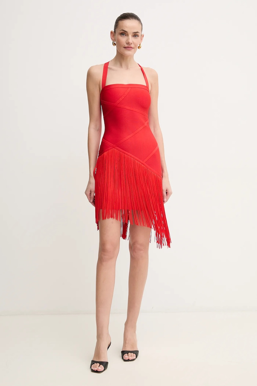 Herve Leger rochie Josephine culoarea rosu