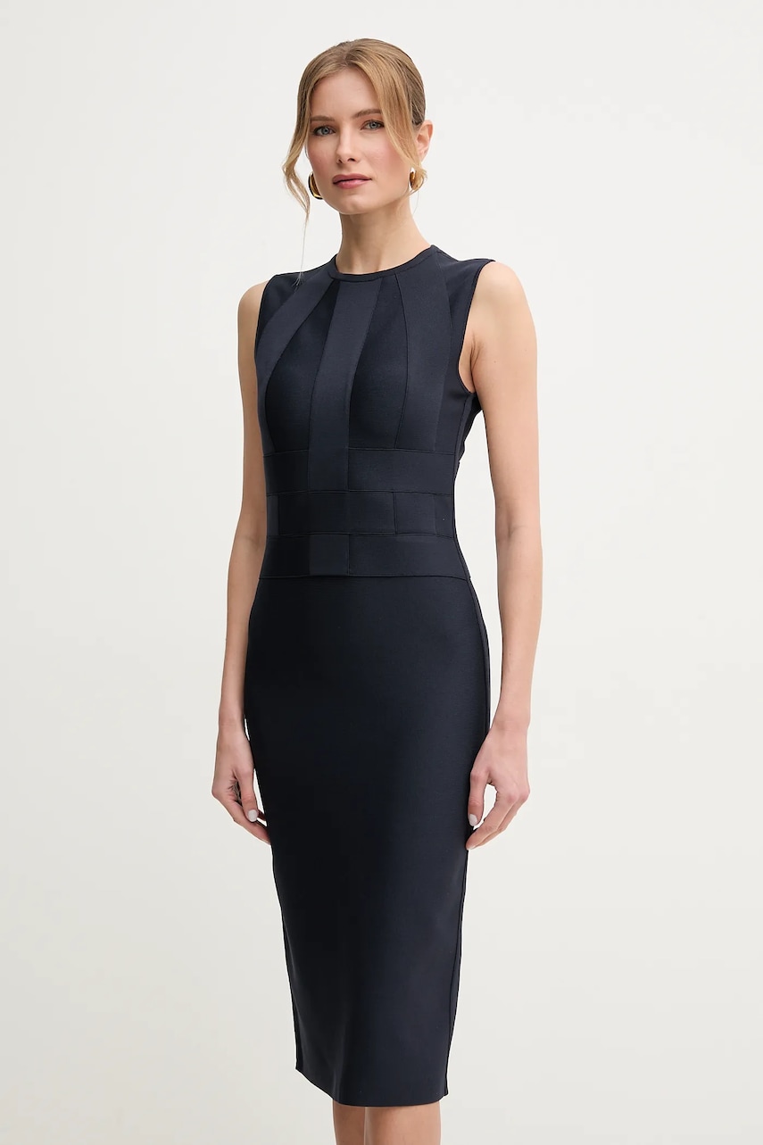 Herve Leger rochie Julia culoarea bleumarin