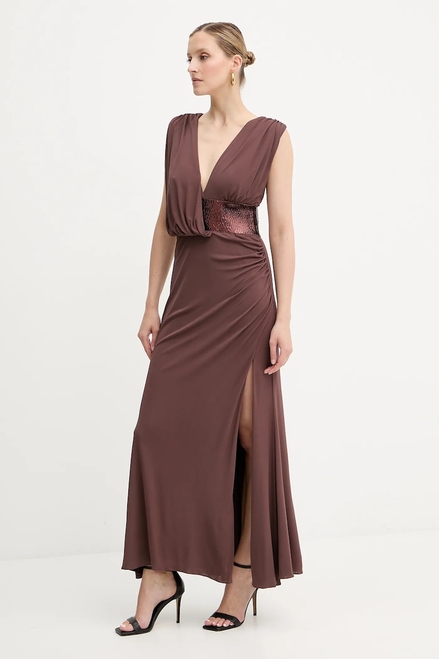 Herve Leger rochie Lucille culoarea maro
