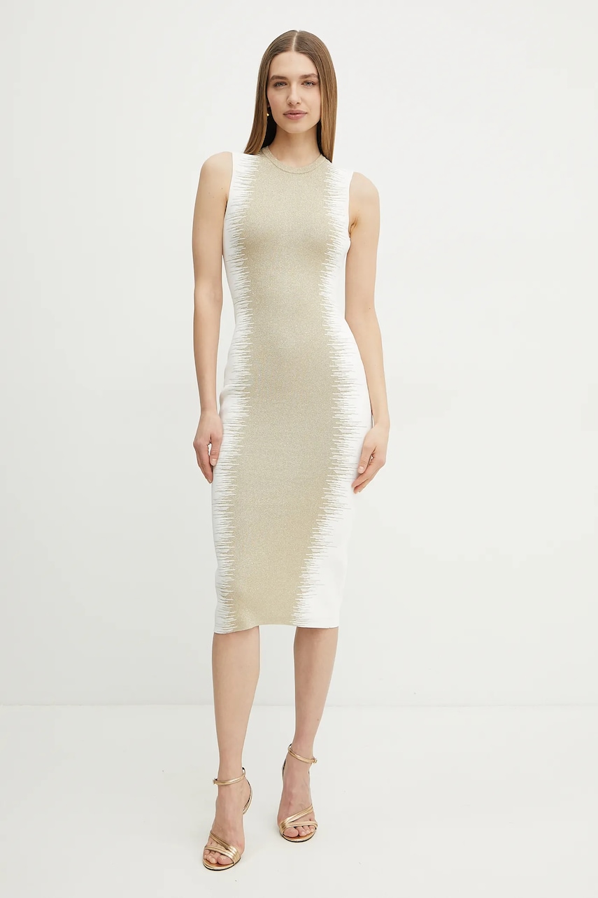 Herve Leger rochie Ruby culoarea auriu