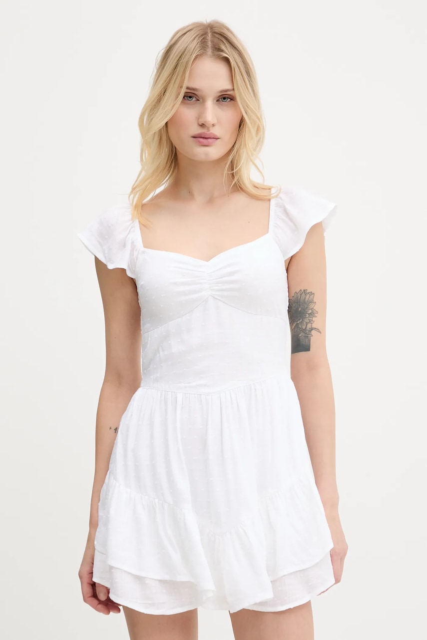 Hollister Co. rochie culoarea alb