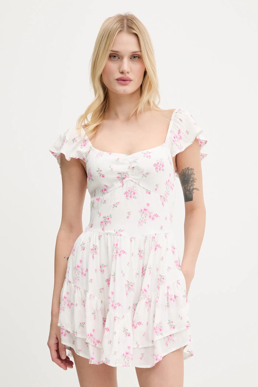 Hollister Co. rochie culoarea alb