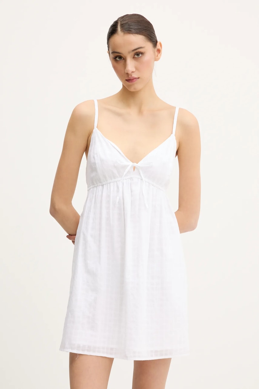 Hollister Co. rochie din bumbac culoarea alb