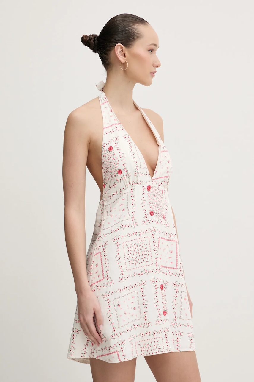 Hollister Co. rochie din in culoarea bej