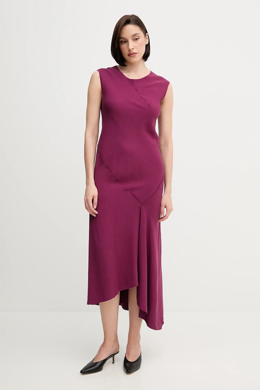 Hoss Intropia rochie din amestec de in culoarea violet