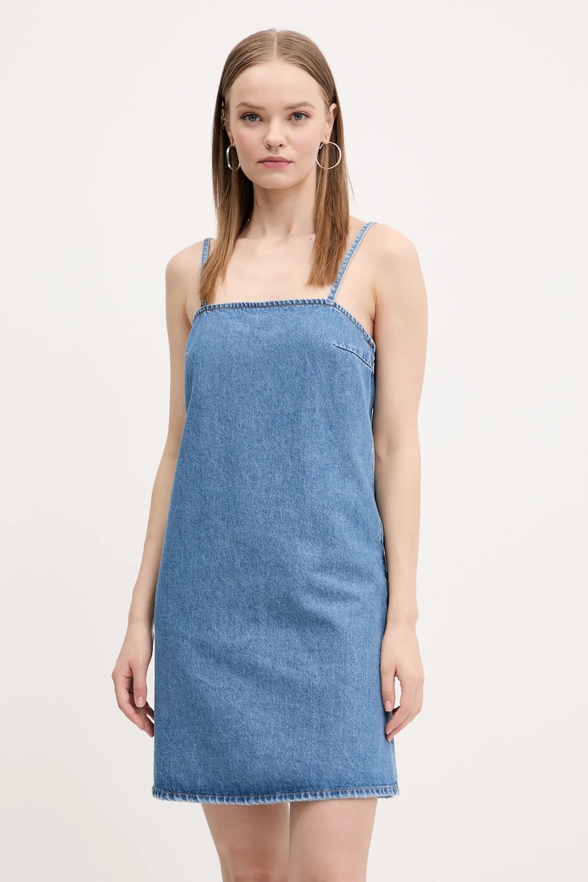 Hugo Blue rochie din bumbac mini