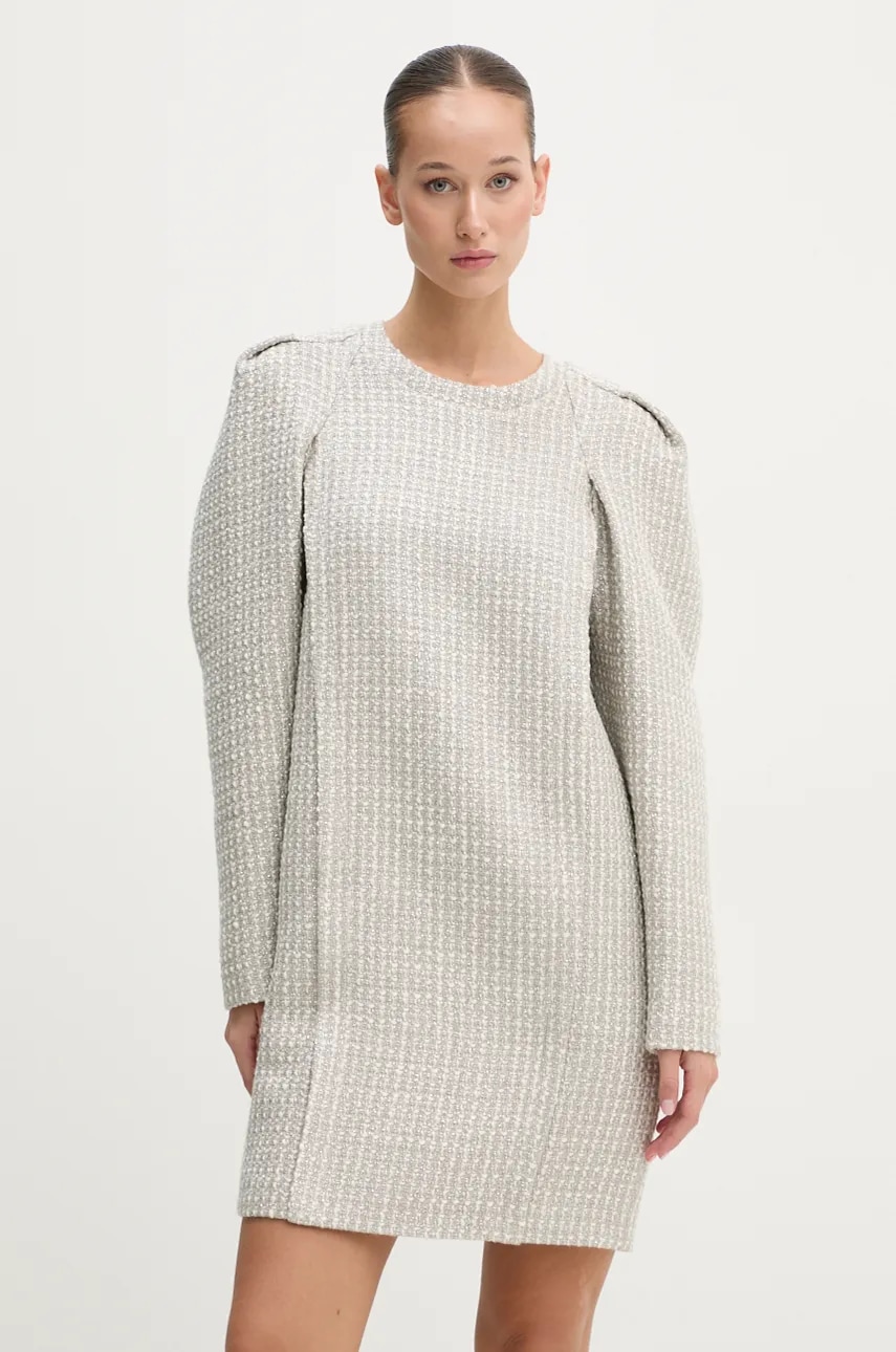 IRO rochie din amestec de lana culoarea alb