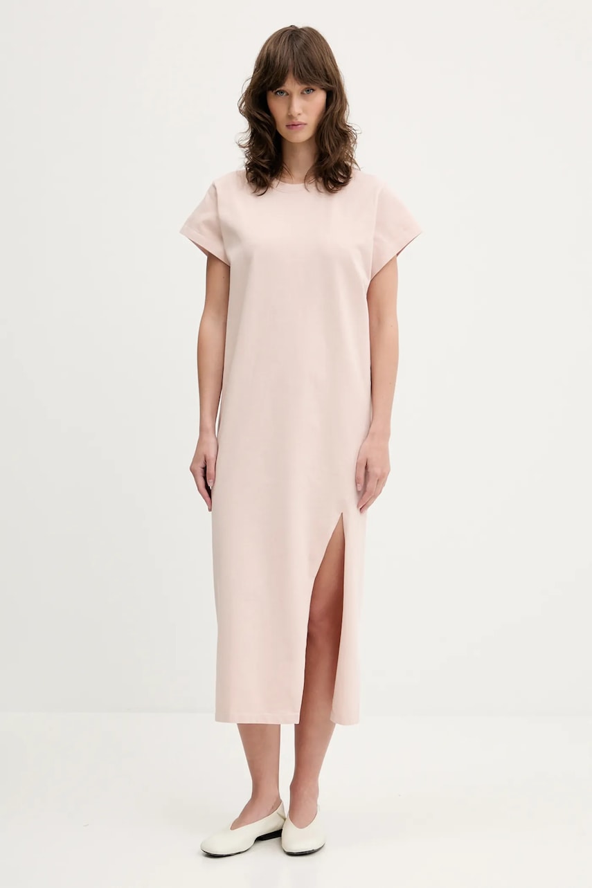 IRO rochie din bumbac culoarea bej