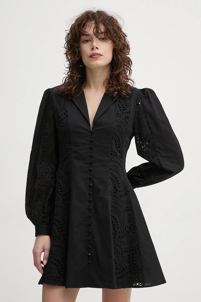 ISABELLE BLANCHE rochie din bumbac culoarea negru