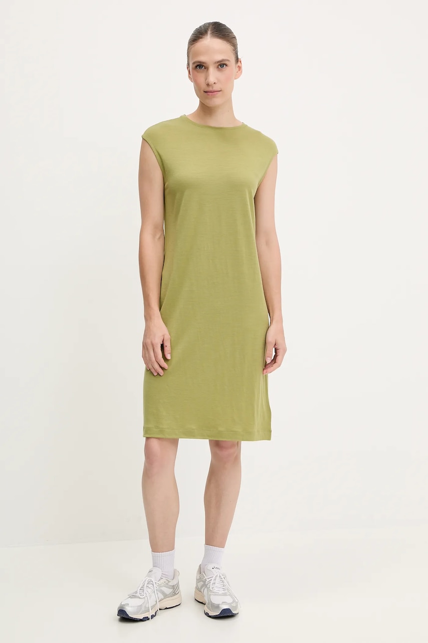Icebreaker rochie sport Granary culoarea verde