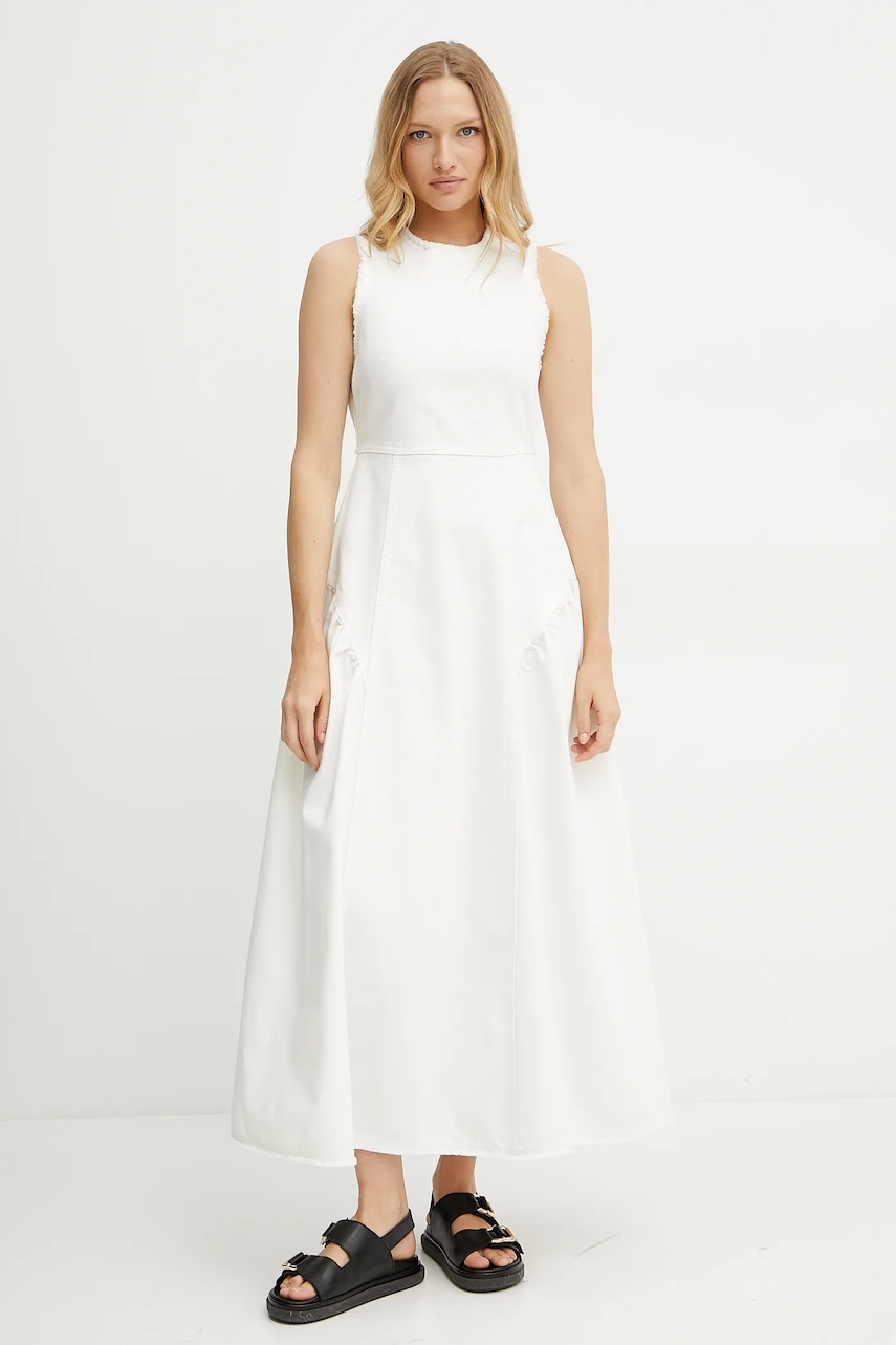 Ivy Oak rochie din denim MARCA ANN culoarea bej