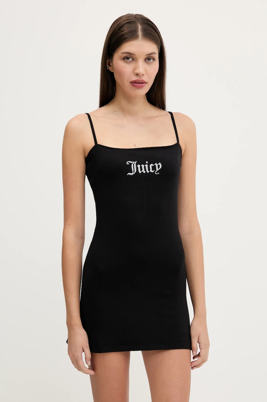 Juicy Couture rochie HAYLEY MINI DRESS culoarea negru