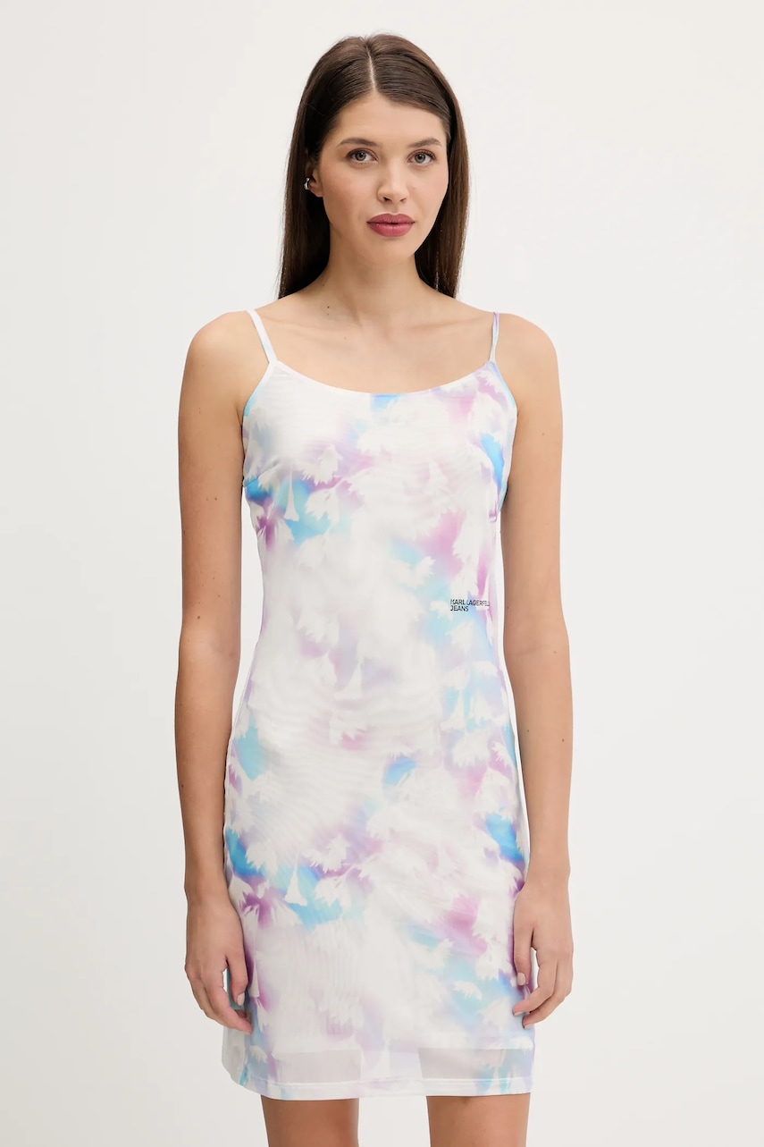 Karl Lagerfeld Jeans rochie culoarea alb