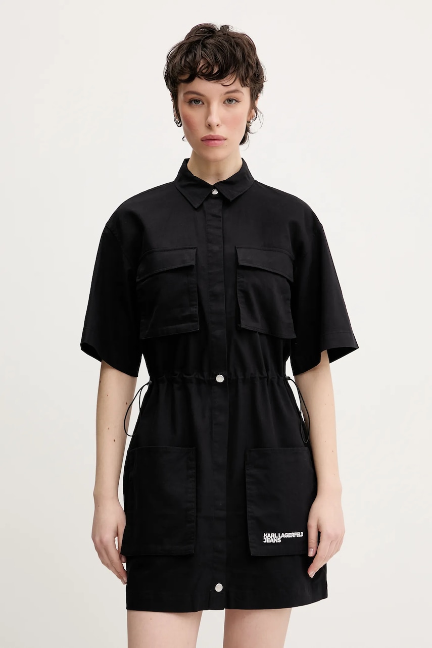 Karl Lagerfeld Jeans rochie culoarea negru
