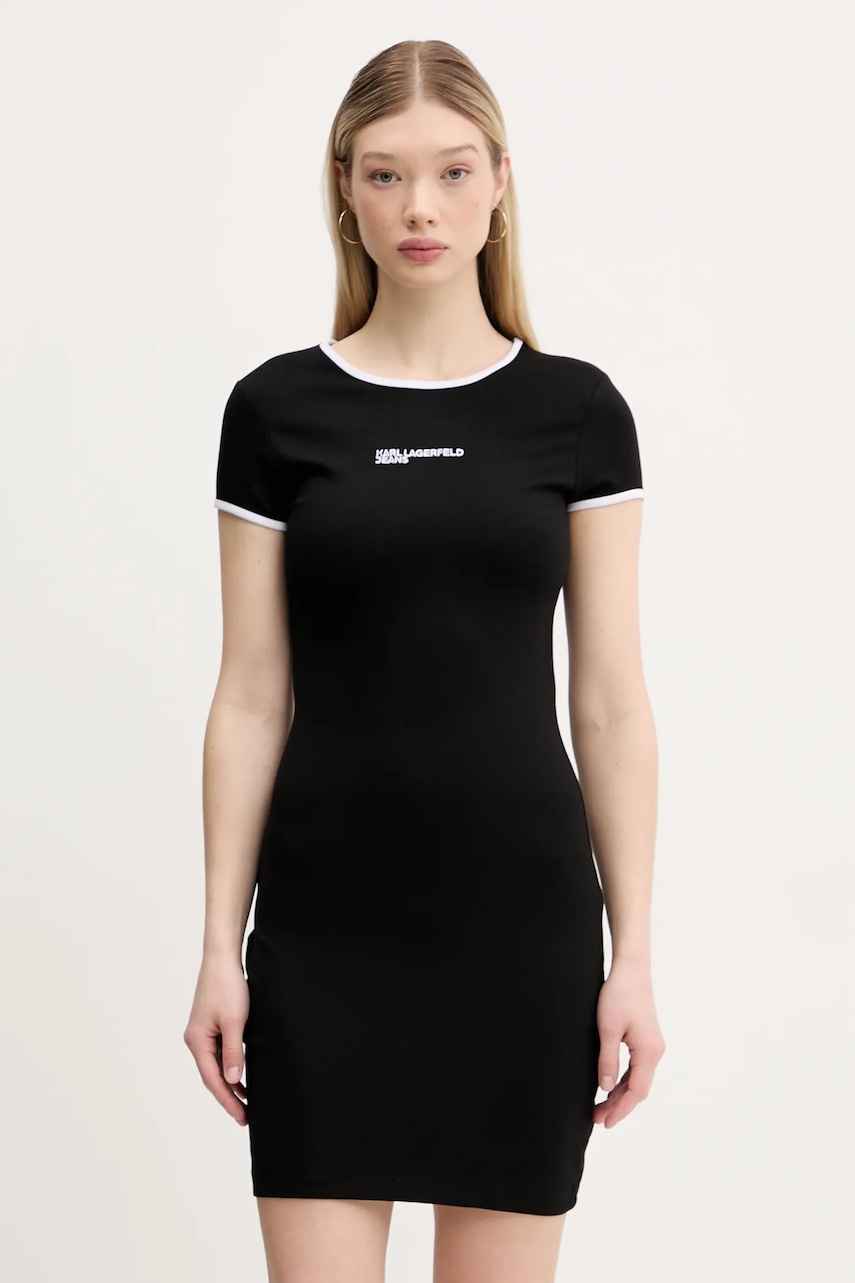 Karl Lagerfeld Jeans rochie culoarea negru