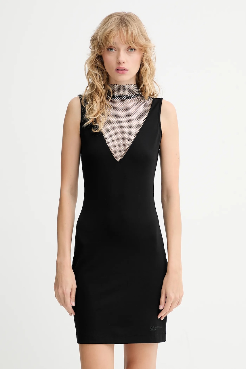 Karl Lagerfeld Jeans rochie culoarea negru
