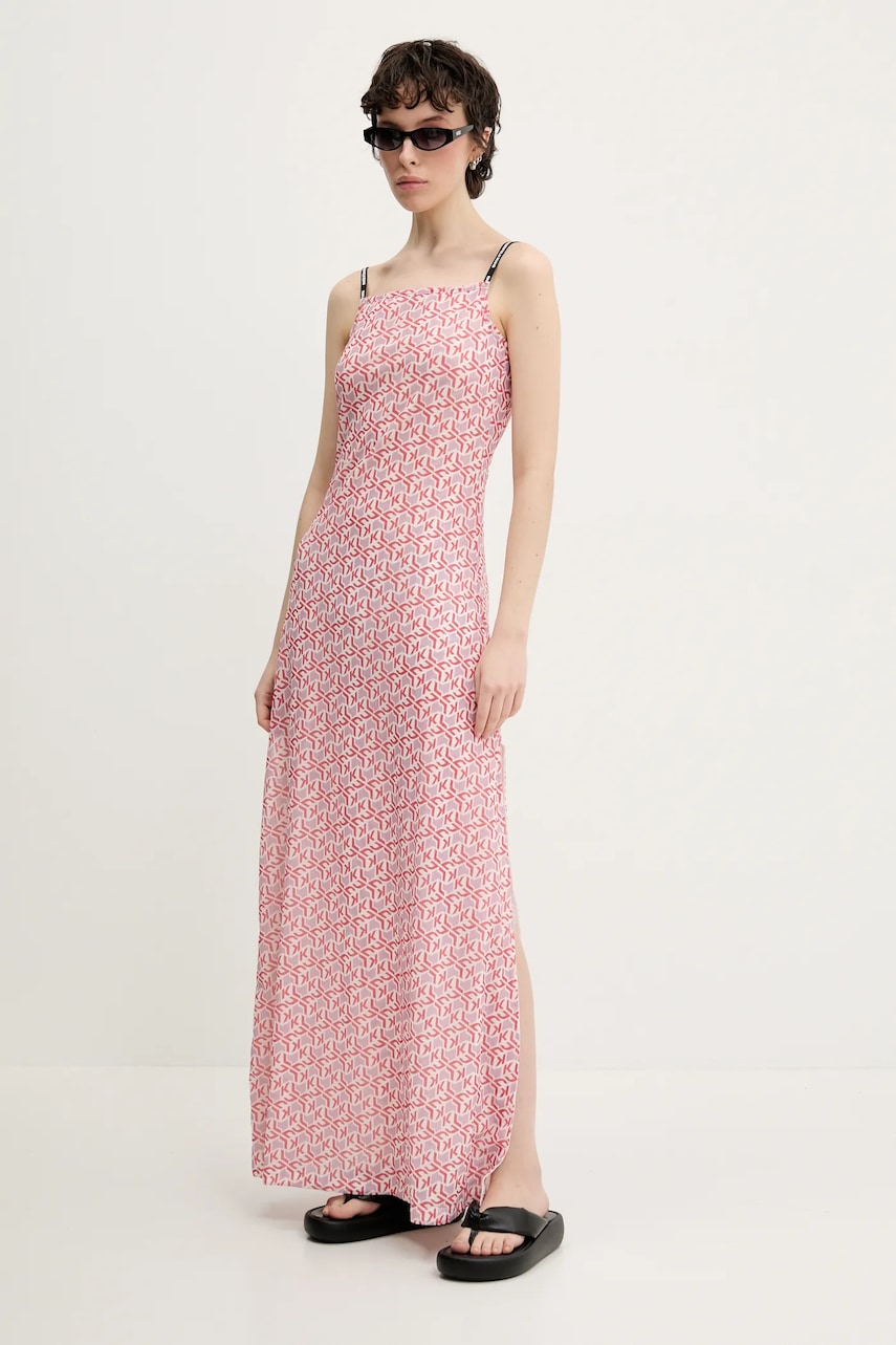 Karl Lagerfeld Jeans rochie culoarea roz