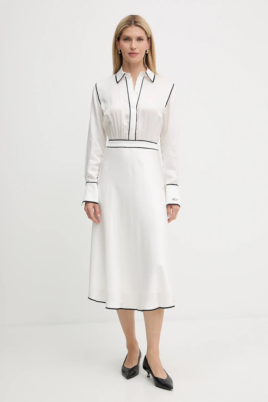 Karl Lagerfeld rochie culoarea alb