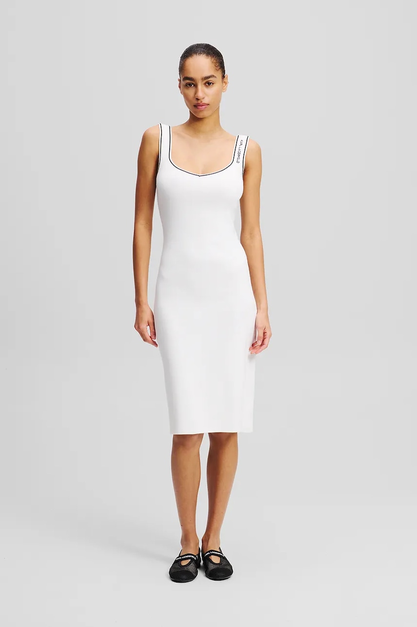 Karl Lagerfeld rochie culoarea alb